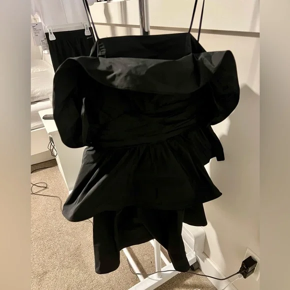 Zara Black Ruffle Mini Dress - Picture 6 of 6